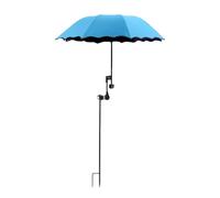 Dualoai Parasol de Jardin, Chaise de Plage Multifonction, Pince Universelle, Protection Solaire, Diamètre 95 Cm, pour Parterres de Jardin, Bleu