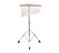 Dualoai Percussion Chimes Musical Instrument Bar Chime avec Support Réglable Fabrication En Fer et Bois et Son Clair Adapté pour Pratique Performance Cadeau S, Argent, 25 Notes