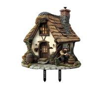 Dualoai Piquet de Jardin Maison Champignon Décoration Féerique Panneau Artistique En PVC Plat avec Un Bohème Approprié pour La Pe, 26.4 X 27.7 Cm