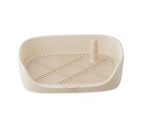Dualoai Plateau de Pot D'entraînement de Toilette pour Chien, Coussin D'entraînement, Support de Tampon de Pipi de Toilette, Toilettes à Domicile, Fournitures, Beige 40x30x11cm