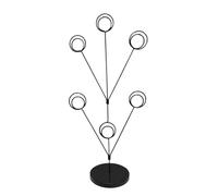 Dualoai Porte-photos Arbre Généalogique 6 Branches avec Support Cartes Mémo Porte-clip Notes Support Photo Bureau Décoration Métallique Stable Adapté Aux Évén, Noir