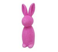 Dualoai Sculpture Lapin Figurine Lapin Décoration Lapin Ornement Lapin Finition Flocage Forme Attrayante Convient à Pâques Fête Accueil Table de Printemps, Rose Rouge