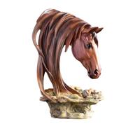 Dualoai Statuette Tête de Cheval, Buste D'animal Décoratif pour Bureau, Salon, Maison, Cadeau D'anniversaire, coloré