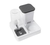 Dualoai Système d'alimentation pour Animaux de Compagnie avec Récipient d'eau pour Les Petits Animaux, Blanc Gris