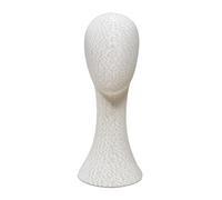 Dualoai Tête de Mannequin Présentoir Perruque Socle Porte Chapeaux Support Bandeau Présentoir Collier Modèle Accessoires Beauté Polyvalent Mousse Lin pour Sal, 45cm