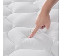DUANDUAN Surmatelas 160 x 200 cm, sur-Matelas Moelleux, surmatelas à Poches Profondes, protège-Matelas Lavable en Machine, Blanc