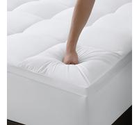 DUANDUAN Surmatelas 180 x 200 cm - Surmatelas épais - avec Poches de 25 cm de Profondeur - Doux et Lavable en Machine - Blanc