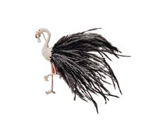DUANGYMM Broche en Plumes, Broche élégante en Forme de Plume for Femme et Fille, Accessoire Tendance Unisexe, Classique(Black)