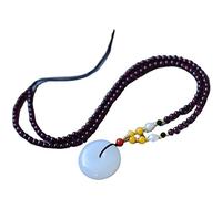 DUANGYMM Collier, Collier de Jade, Collier Feng Shui en Grenat, Pendentif en Jade Authentique, Cristal Porte-Bonheur des Chakras, Symbole de Richesse et de Chakras.