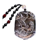DUANGYMM Collier, Collier de Jade, Collier Pendentif en Cristal Blanc Feng Shui, amulette Authentique en Cristal des Chakras du Zodiaque, Porte-Bonheur et Richesse(Chicken)