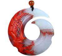 DUANGYMM Collier, Collier de Jade, Collier Pendentif Feng Shui en Jade Rouge for Femme, Authentique, Yoga, Change Le Monde Quand Le Moment est Venu, Bouton de Paix, Crochets Dragon