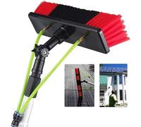 DUANHOZ Brosse de Nettoyage pour vitres, 10,5 m, Tuyau d'arrosage, Panneau Solaire télescopique et Extensible, kit d'équipement pour véranda, Tige de 10,5 m, tête de Brosse de 50