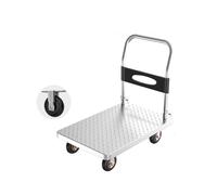 DUANHOZ Chariot à Plateforme, Chariot en Acier, Chariot de Transport, Chariot Plat ménager, remorque Portable, Petit Chariot Pliable, Chariot Manuel, Chariot de déménagement d'en