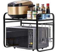 DUANHOZ Étagère supérieure de cuisinière, étagère en Acier, Largeur Extensible (40-64 cm), capacité de Charge 70 kg, capacité de Charge 30 kg, Support de cuisinière, étagère de r