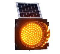 DUANHOZ Feu de signalisation Solaire Jaune, Lampe Clignotante de 40 cm, étanche IP65, Panneau de sécurité extérieur pour Intersections, virages et ponts - Alerte routière d'urgen