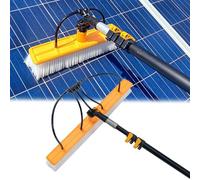 DUANHOZ Kit de Nettoyage de Panneaux solaires : Brosse à Eau de 35 cm et Perche télescopique de 4,8 m pour Un Lavage Efficace des Panneaux solaires, du Toit et des vitres. Systèm