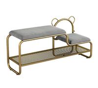 DUANHOZ Ottoman Rangement à Chaussures Tabouret à Chaussures Sièges Hauts et Bas avec Dossier Sac Souple Confortable Tabouret intégré 80/100/120cm Gain de Place