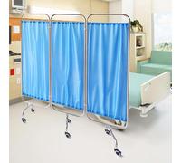 DUANHOZ Paravent médical, cloison de séparation Pliable et Mobile sur roulettes, séparateur de confidentialité intérieur Portable avec Cadre en Acier Inoxydable, 3 Panneaux