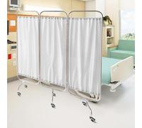DUANHOZ Paravent médical, cloison de séparation Pliable et Mobile sur roulettes, séparateur de confidentialité intérieur Portable avec Cadre en Acier Inoxydable, 3 Panneaux