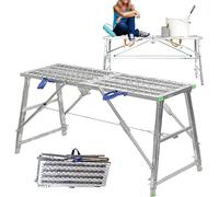 DUANHOZ Plateforme de Travail Portable, multifonctionnelle, Pliable, échafaudage, Tour d'échafaudage, échelle, Tabouret, Banc, Hauteur réglable (140 cm)