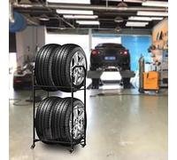 DUANHOZ Support de Rangement pour pneus, étagères de Garage autoportantes, Support de Pneu de Semi-remorque, Support de Pneu de Secours, Support de présentoir pour Jantes rotativ
