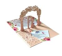 DUANSIYU Faire Part De Mariage 1 ensemble de cartes d'invitation mariage for les mariés et, carte vœux 3D à trois volets avec anneau en diamant, fournitures cadeaux fête(04)