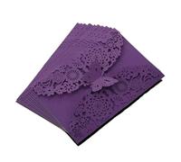 DUANSIYU Faire Part De Mariage Lot de 10 cartes d'invitation 3D en forme papillon, mariage, for débutants, fête d'anniversaire, taille 5R, 5 x 7 pouces(Purple)