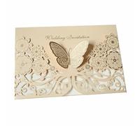 DUANSIYU Faire Part De Mariage Lot de 3 cartes d'invitation papillon for décorations mariage, kits for en papier