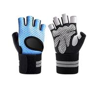 DUANSIYU Gant Musculation 1 Paire de Gants Gymnastique avec Support en Bracelet Poignet for Hommes et Femmes, entraînement Puissance, Levage Poids(Blue,S)
