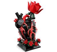 DUANT Ensemble de blocs de construction gothiques en os et rose, un motif | Ensemble de blocs de construction décoratifs de la série végétale, adapté pour la fête des mères, la fête des pères et