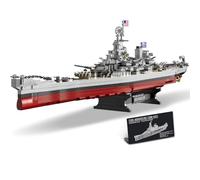 DUANT USS Missouri (BB-63) Battleship Naval Building Block Set, le troisième navire des cuirassés de classe Iowa, un modèle militaire de collection jouet pour adultes et amateurs militaires des