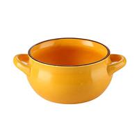 DUANxiaoyanK Bol à soupe en céramique de style européen, double poignée, passe au micro-ondes et au lave-vaisselle, parfait pour la soupe à l'oignon français, 15 x 5,5 x 10 cm