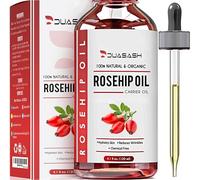 Duasash Huile de Rose Musquée Bio 120ml pour les Visage, Cheveux, Rosehip oil Hydrates Corps, Peau, Pieds et Ongles 100% Pressée à Froid Végan pure et Naturelle Hydratante et Nourrissante