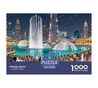 Dubai Burj Khalifa Fountain Show Puzzle en Bois Imperméable DIY Puzzles De 1000 Pièces pour Adultes Défi Et Casse-tête De Décoration pour La Maison
