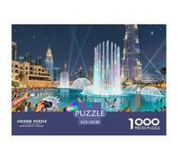 Dubai Burj Khalifa Fountain Show Puzzle en Bois Imperméable Puzzles De 1000 Pièces pour Adultes Cadeaux Amusant De Décoration pour La Maison