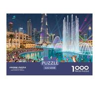 Dubai Burj Khalifa Fountain Show Puzzle en Bois Imperméable Puzzles De 1000 Pièces pour Adultes Défi Et Casse-tête De Décoration pour La Maison