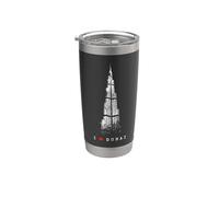 Dubaï Burj Khalifa Vintage Skyline Émirats Arabes Unis Dubai Gobelet isotherme en acier inoxydable double paroi