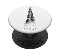 Dubaï Burj Khalifa Vintage Skyline Émirats Arabes Unis Dubai PopSockets PopGrip Adhésif