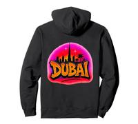Dubaï City Skyline Bold Lettering with Sunset Graffiti Vibes Sweat à Capuche