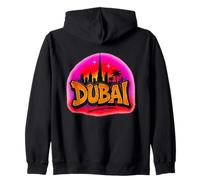 Dubaï City Skyline Bold Lettering with Sunset Graffiti Vibes Sweat à Capuche