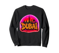 Dubaï City Skyline Bold Lettering with Sunset Graffiti Vibes Sweatshirt
