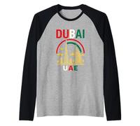 Dubaï Emirats Arabes Unis Skyline Design - Burj Khalifa & Palmiers Manche Raglan