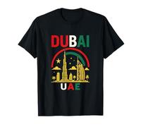 Dubaï Emirats Arabes Unis Skyline Design - Burj Khalifa & Palmiers T-Shirt