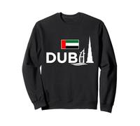 Dubaï Iconic Buildings in Dubai Words and UAE Flag Vintage Sweatshirt