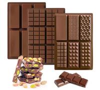 Dubaï Lot de 3 moules à chocolat en silicone de qualité alimentaire pour chocolat, praline, bonbons