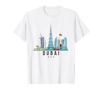Dubaï Skyline Burj Khalifa UAE Paysage Urbain Art Souvenir T-Shirt