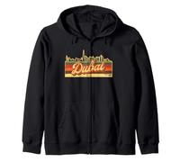 Dubaï Skyline & UAE Retro Stripes - Emirati Pride Sweat à Capuche
