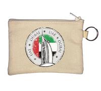Dubaï UAE Porte-monnaie Motif drapeau gratte-ciel Beige