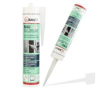 dubaust BAS24 Mastic Silicone de construction Silicone neutre pour fenêtres Intérieur/extérieur résistant aux intempéries hautement élastique Cartouche de 310ml (blanc)
