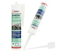 dubaust SAS24 Premium Silicone sanitaire élastique résistant à l'humidité durable résistant aux moisissures Salle de bain Cuisine Douche Pièces humides Cartouche de 310ml (transparent)